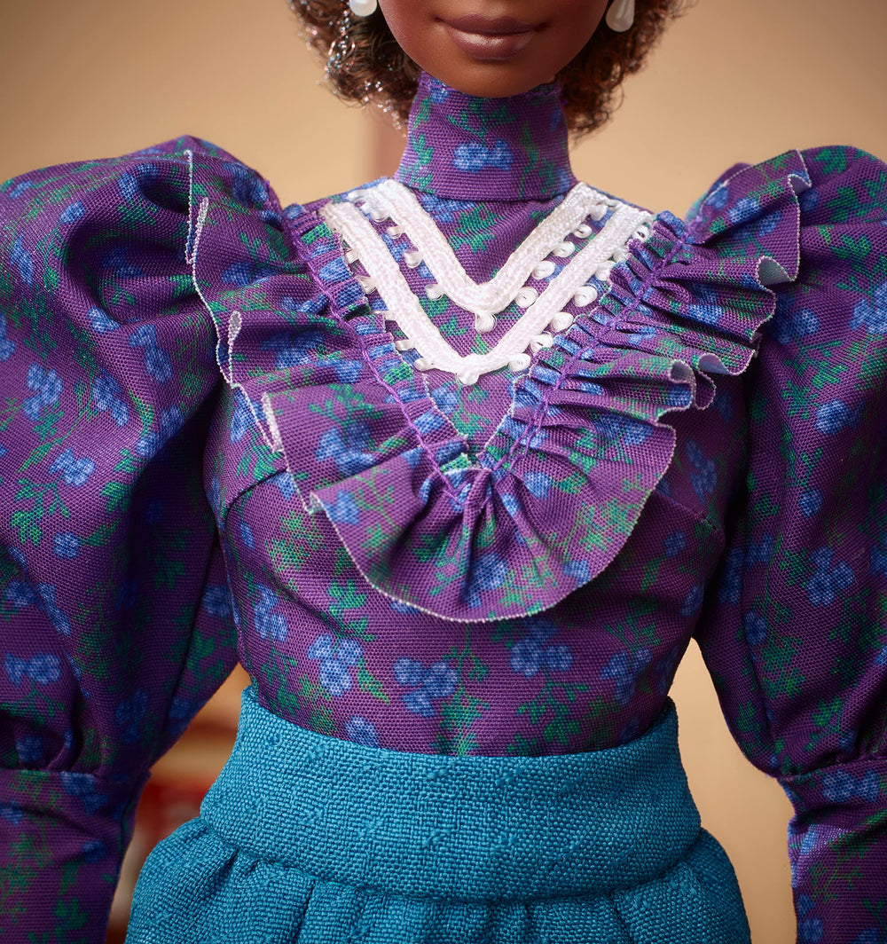 Barbie Inspiring Women doll stand and certificate of authenticity enable secure, professional displays.