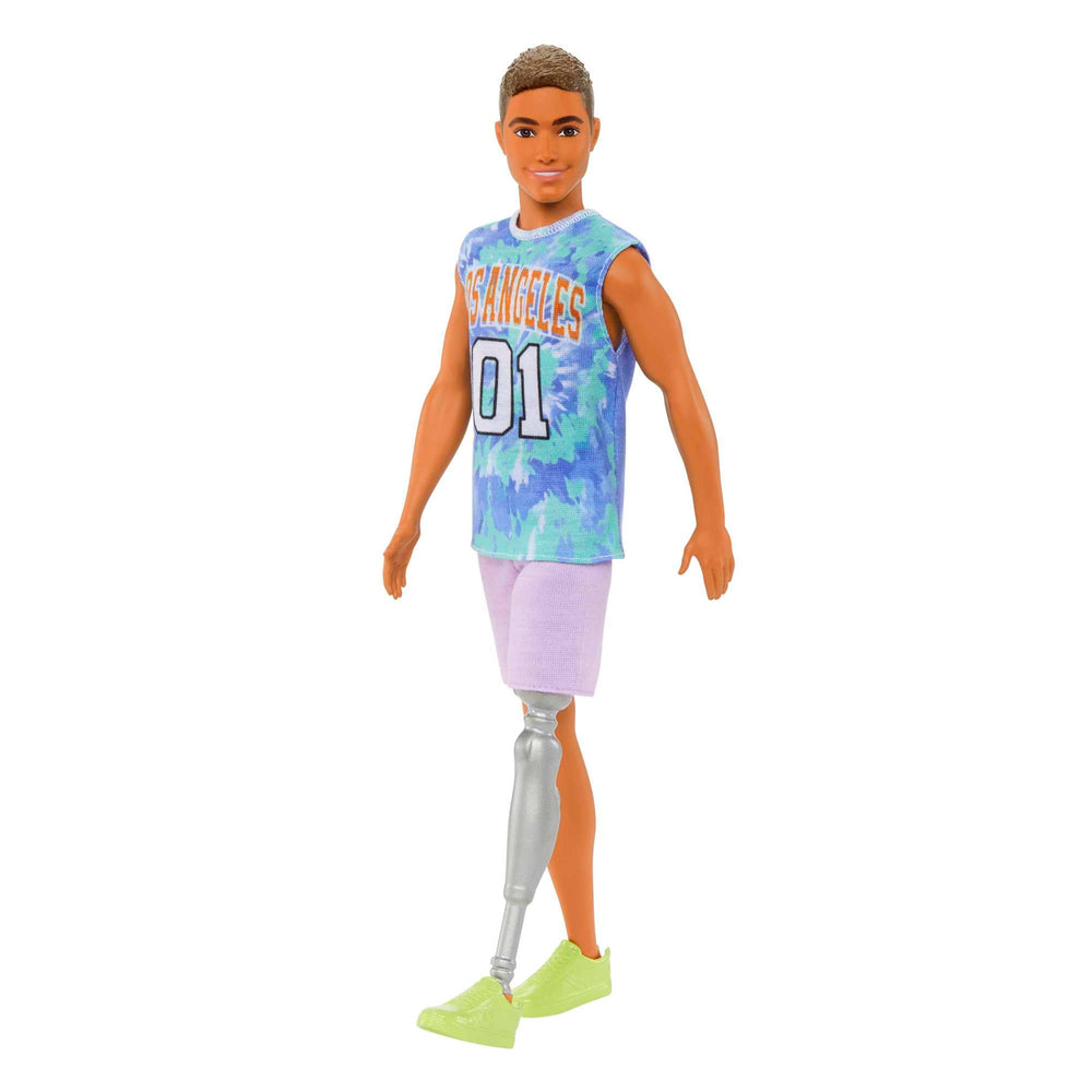 Barbie Ken Fashionistas 212 removable LA jersey enables quick outfit changes.