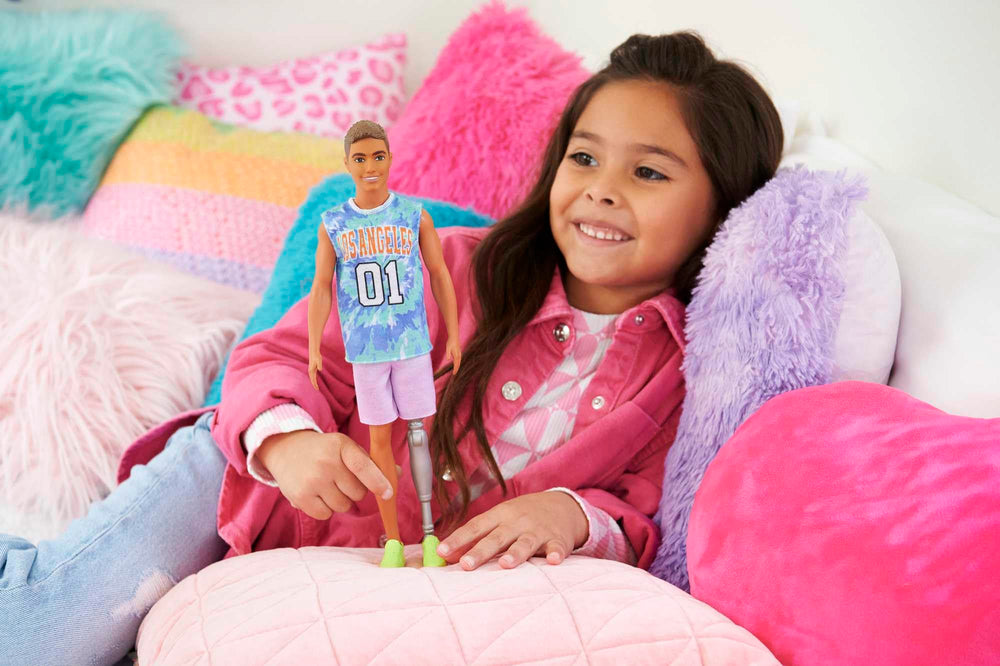 Barbie Ken Fashionistas 212 in LA jersey inspires city adventure play.