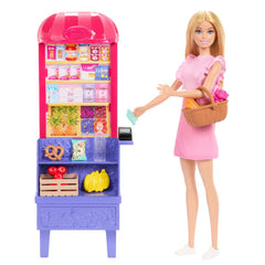 Barbie Malibu market stand with shelves for colorful pretend food display