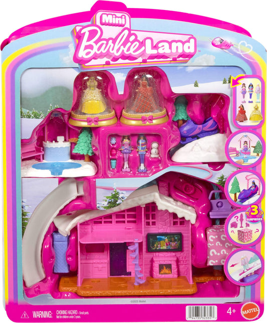 Barbie Mini Barbieland holiday doll with snow globe for imaginative winter scenes