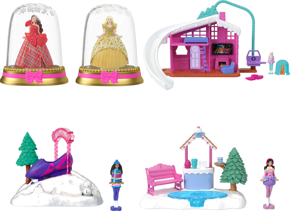 Barbie Mini Barbieland snowmobile and ice-skating rink for dynamic winter play scenarios