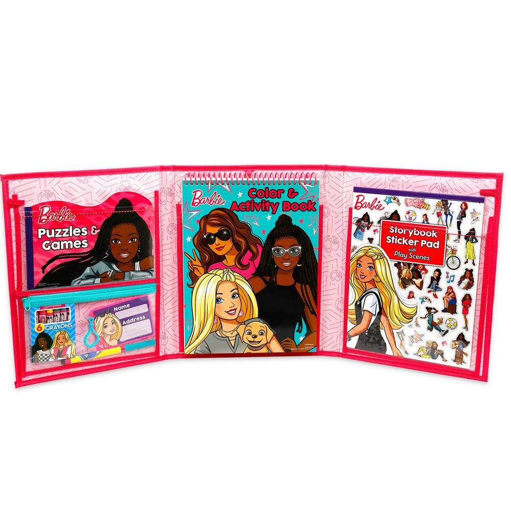 Barbie mini puzzles and sticker pad ideal for travel moments