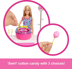 Cotton candy machine accessory from Barbie Mysteries invites sweet, colorful play