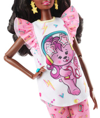 Barbie Rewind doll with cassette stand and retro packaging enhances display appeal