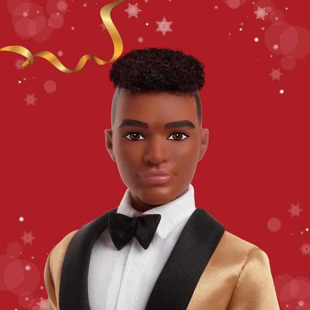 Ken wears white shirt and black bow tie for holiday elegance