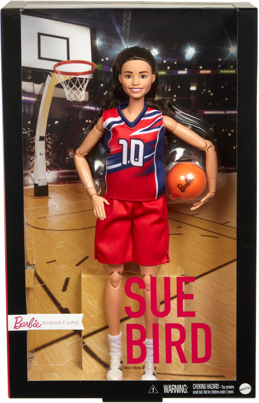 Barbie Hall of Fame Sue Bird doll showcases a collectible keepsake.