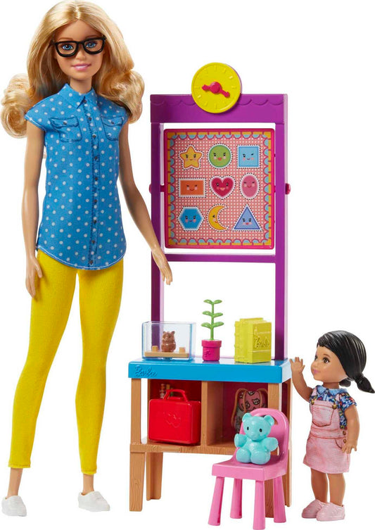 Barbie teacher doll with flipping blackboard for interactive lessons