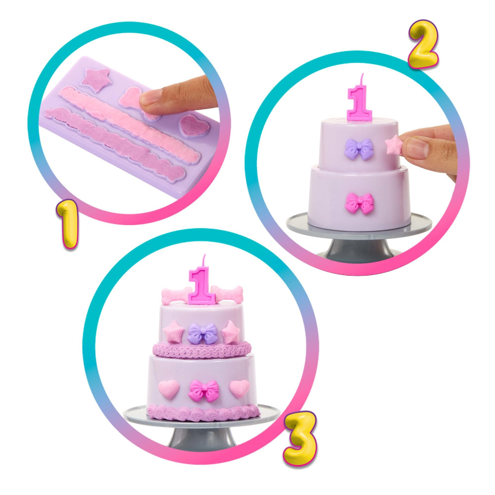 Barbie two-tier cake decorating kit for kid-led celebration pretend play