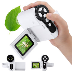 Barchrons 1000X handheld microscope front view showing compact design for kids to explore.