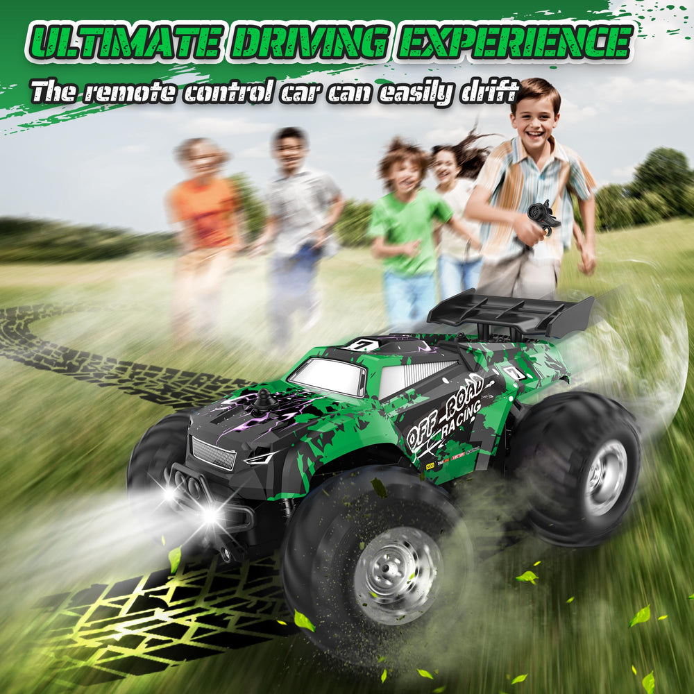 Barlisam RC truck all-terrain side view highlighting stability and ground clearance.