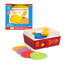 Basic Fun Fisher-Price Classics Record Player front view with retro tactile play.