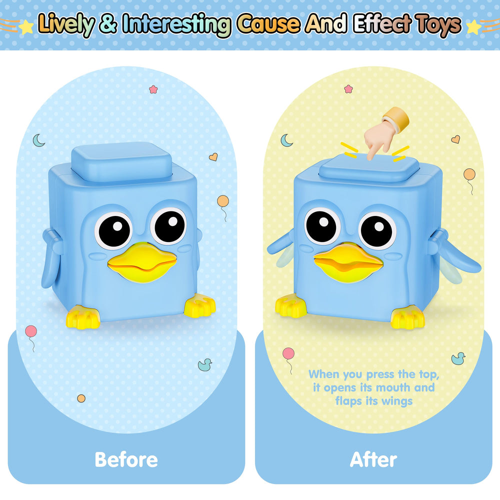 BASUN animal-stack duck push invites curious exploration and hand-eye coordination