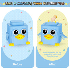 BASUN animal-stack duck push invites curious exploration and hand-eye coordination