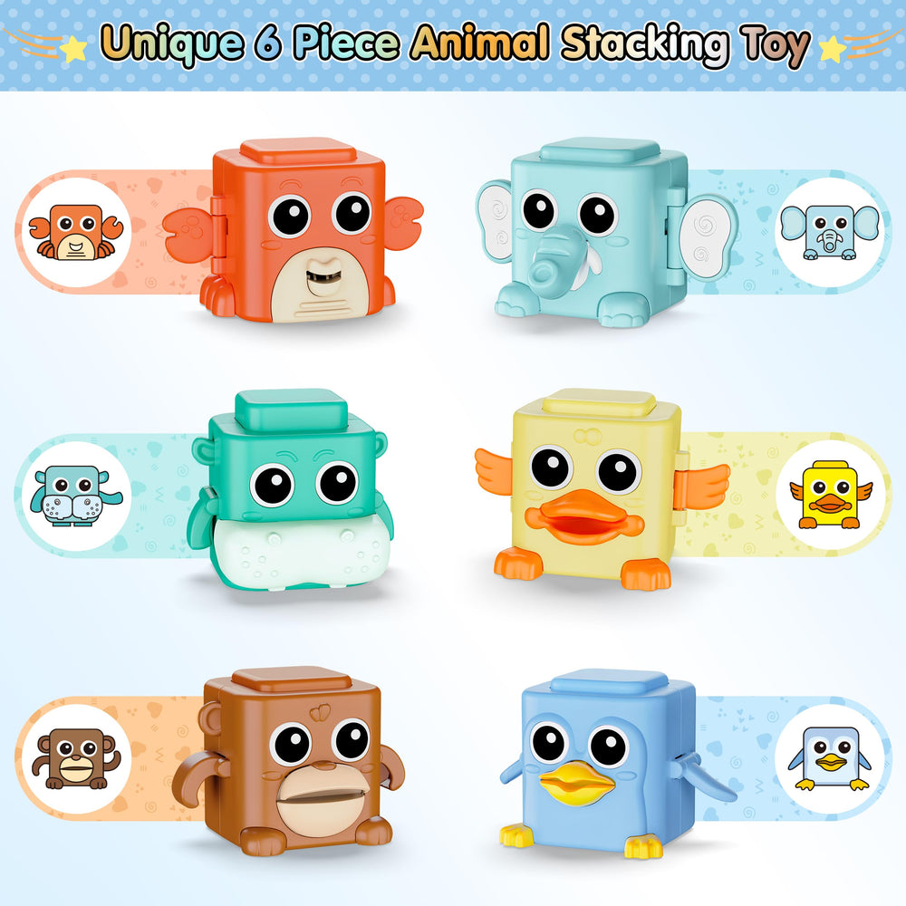 BASUN animal-stack monkey push sparks imaginative play and improving grip