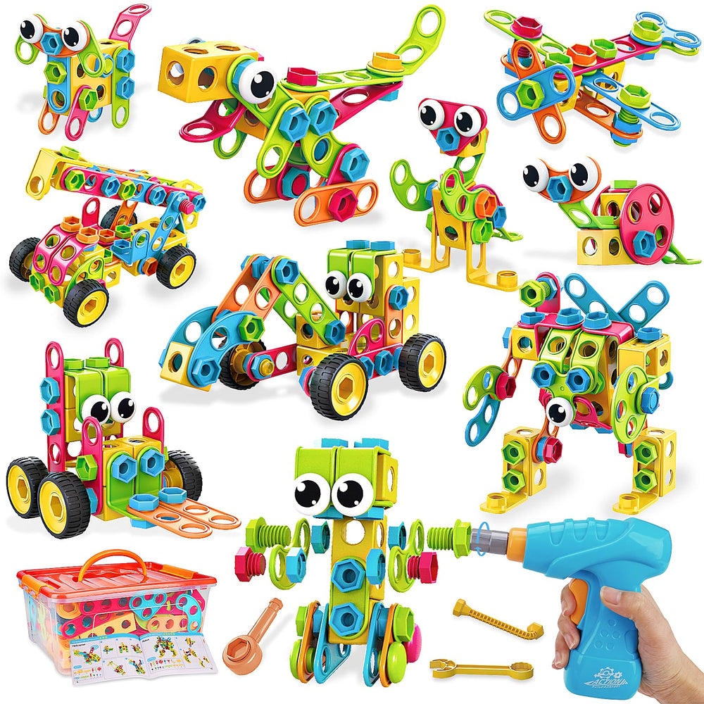Basytodio 199pcs building blocks set shown in storage box for creative play and learning