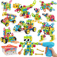 Basytodio 199pcs building blocks set shown in storage box for creative play and learning