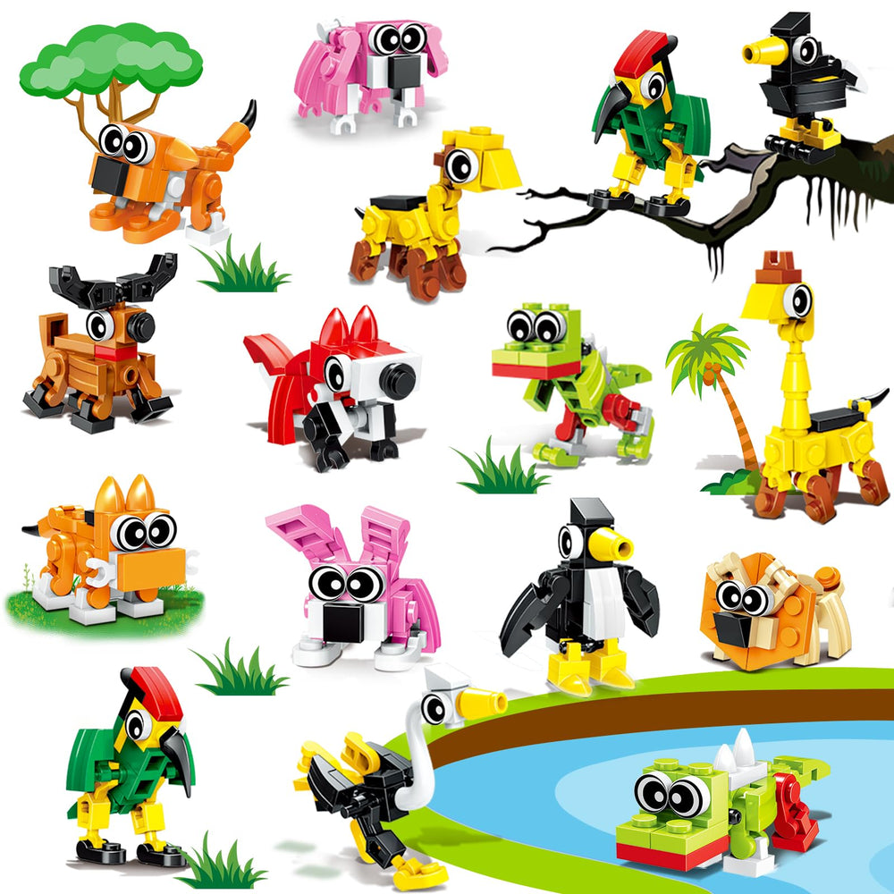 Basytodio animal mini building blocks—colorful animal shapes for party favors and creative play.