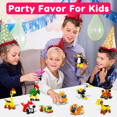 Basytodio animal mini building blocks—simple assembly for kids' party activities.