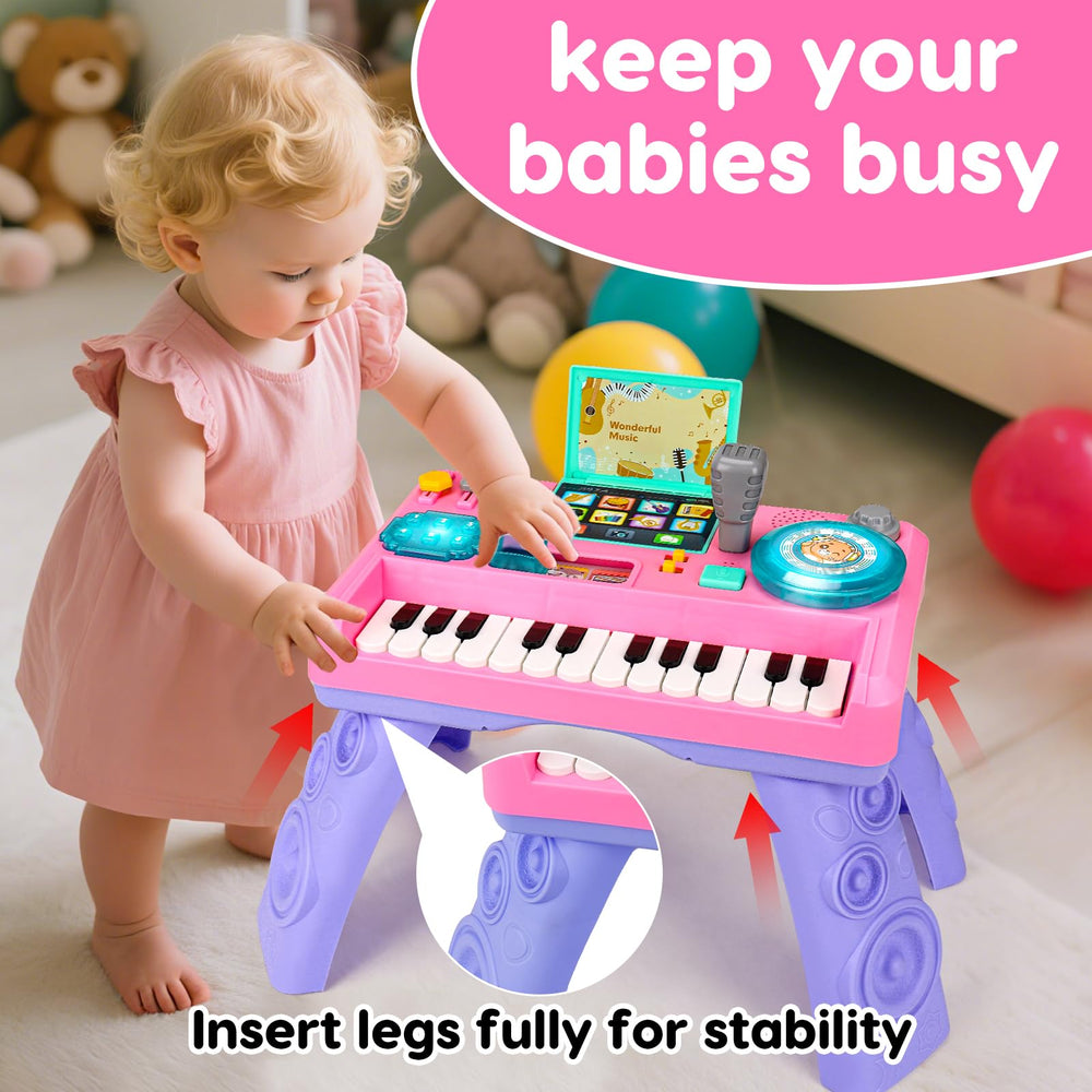 Basytodio Baby DJ Table DJ mixer view introduces instrument sounds and rhythms.