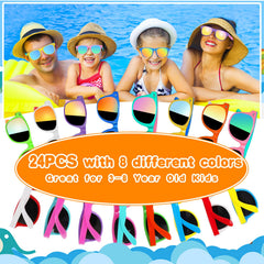 Basytodio kids sunglasses neon purple for outdoor events and school prizes
