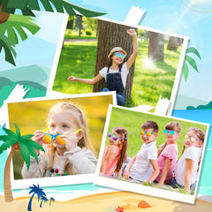 Basytodio kids sunglasses neon white for versatile outfits and sun safety