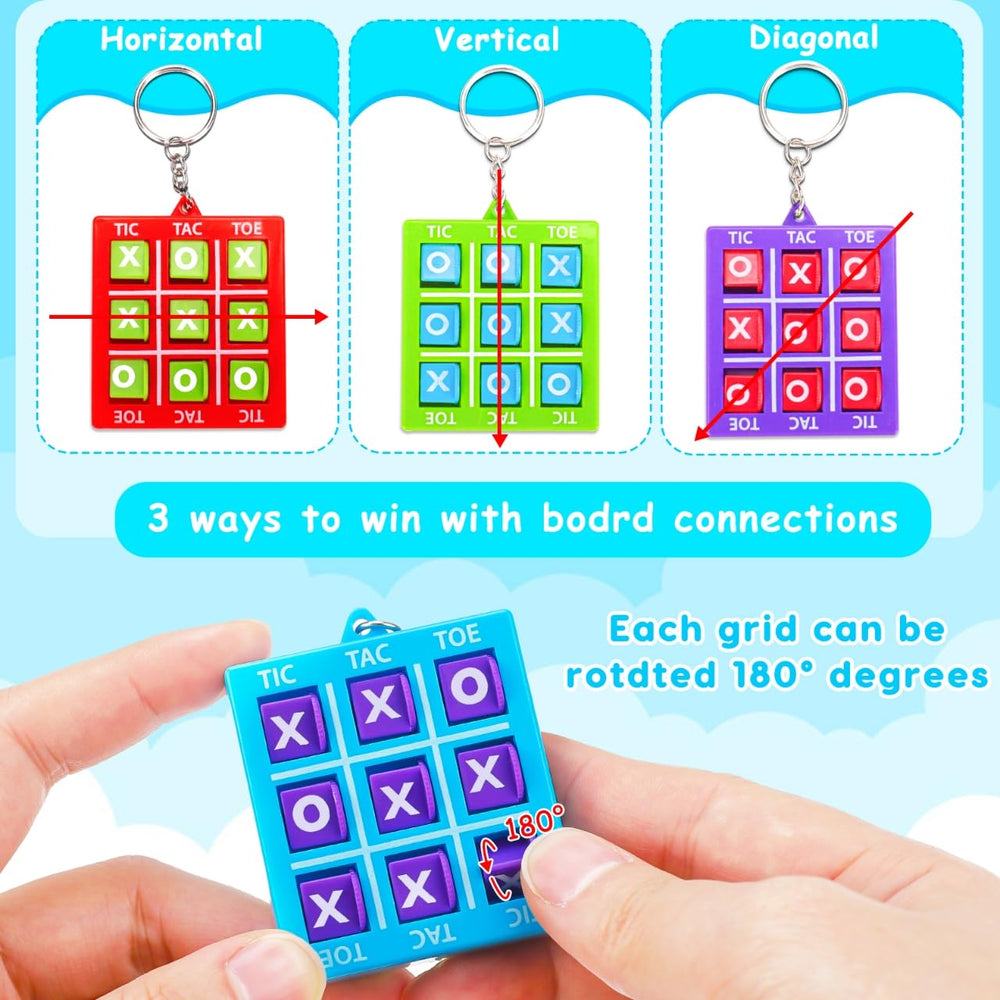 Basytodio tic tac toe keychains for party favors, ideal carnival prizes and rewards.