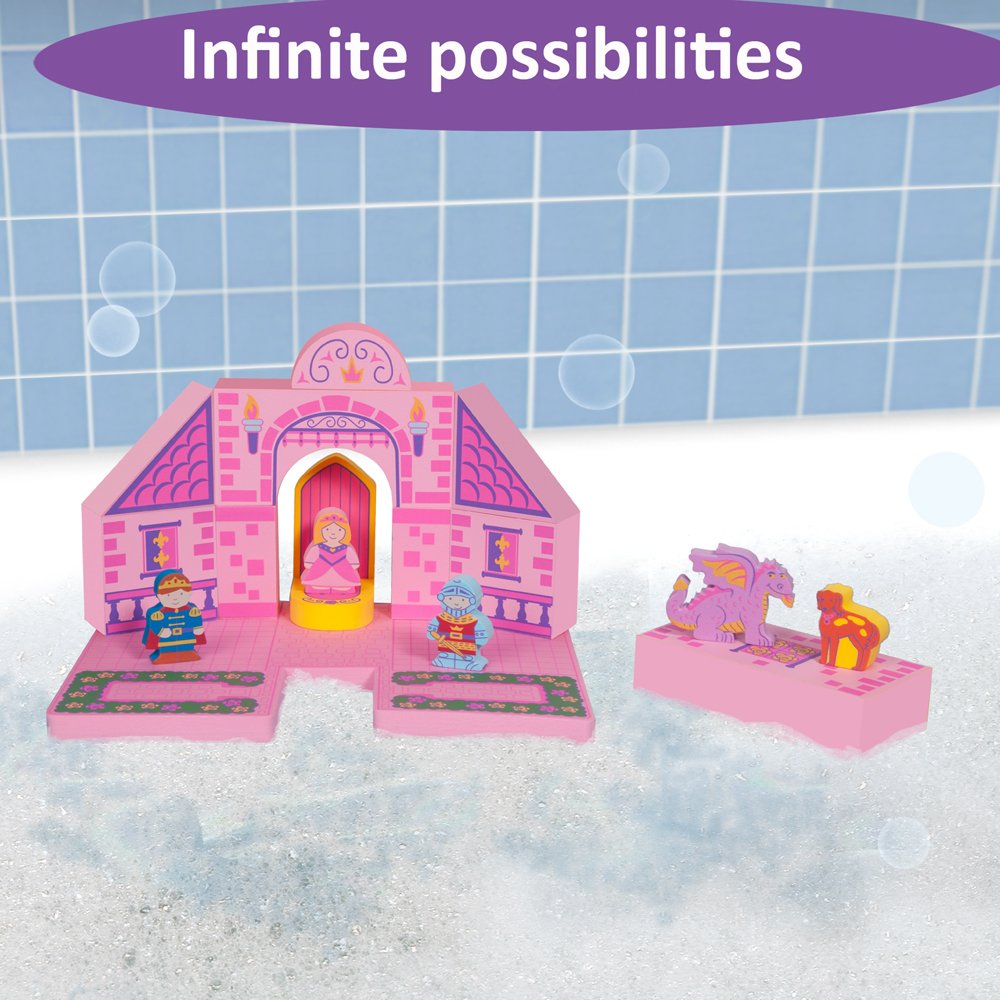 BathBlocks floating throne bath toy serves as a royal centerpiece during bath play.