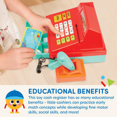 Battat play bills to practice basic math and counting during checkout.