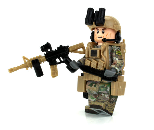 Battle Brick Army Ranger OCP camouflage helmet for display and collection.