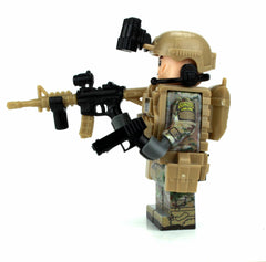 Battle Brick custom tactical vest adds authentic military detail to display.