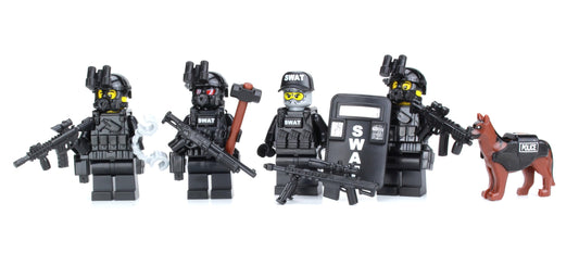Battle Brick SWAT minifig helmet detail for authentic display and play