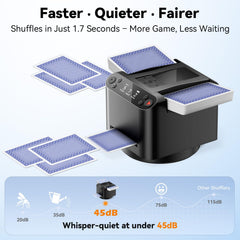 BATURU shuffler with 360°/180° rotating mode for fair multi-player games.