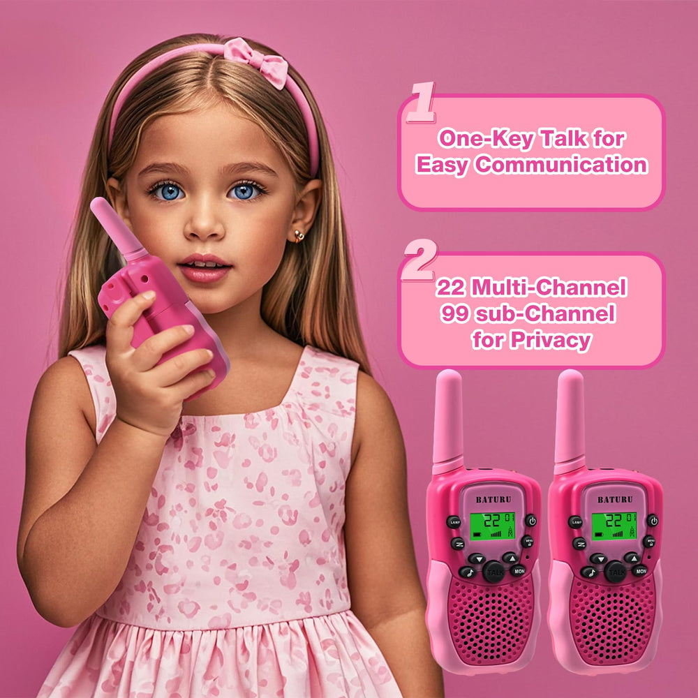 BATURU pink flashlight feature visible for campers or dusk play.