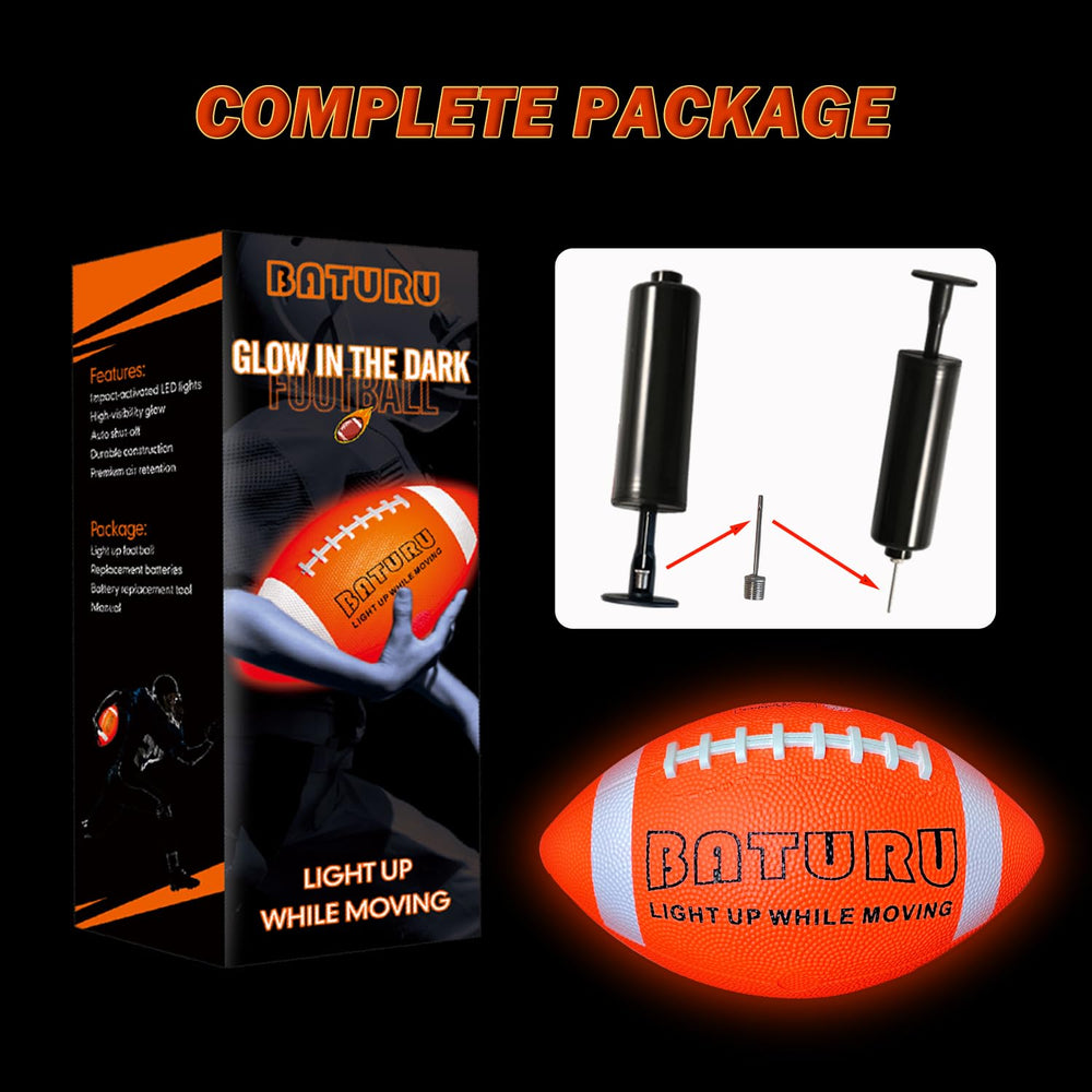 Baturu night play in backyard demonstrates glow feature for family fun