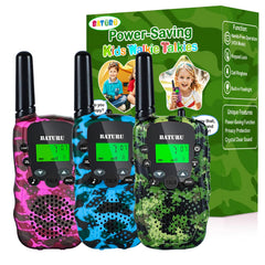 BATURU walkie talkies offer a 3-mile range for outdoor play.