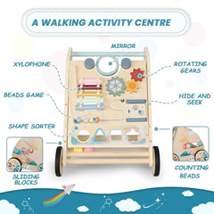 BAUTIA wooden walker shape sorter encourages cognitive engagement and sorting skills