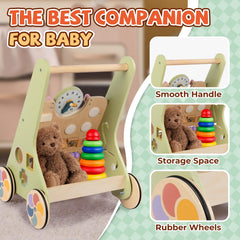 Bautia built-in storage basket holds small toys during walks.