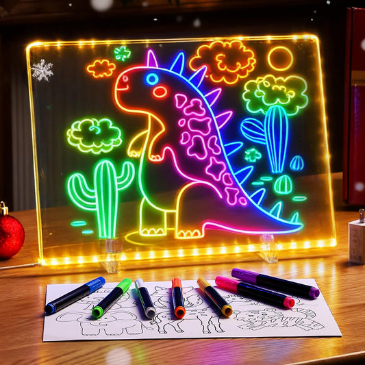 BAWMOY Lumiboard 16-inch drawing area glows with colorful light for kids