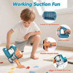 Kids engage in imaginative cleanup with BAYMI 3-in-1 vacuum during playtime.