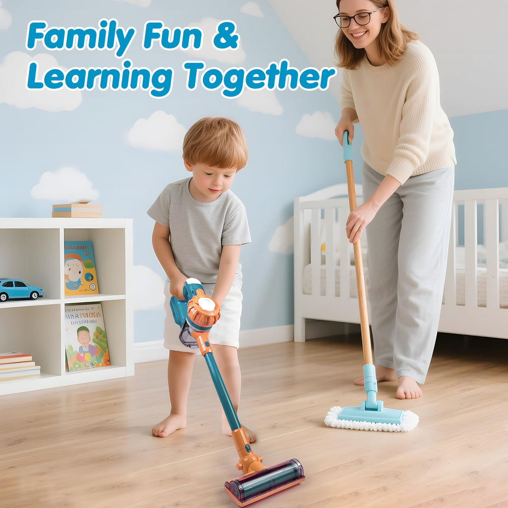 Lightweight BAYMI vacuum fits small hands for easy pretend chores.