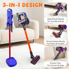 The lightweight Baymi vacuum fits small hands for easy, independent play.