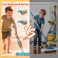 BAYMI Kids Spray Mop swivel head in motion during playtime