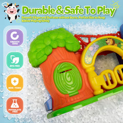 BAYSING animal-cars-cow promotes cooperative play and sharing.