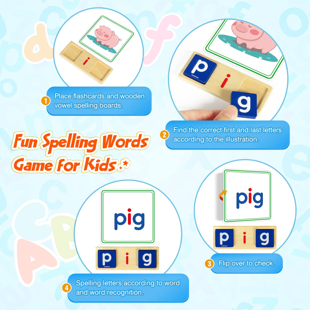 BAYSING wooden letter blocks for forming three-letter words and early spelling