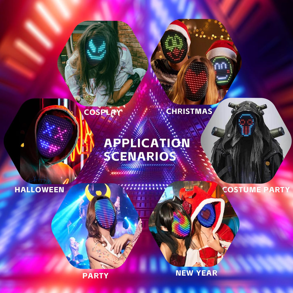 BBDKL LED mask dynamic image library offering varied looks for occasions