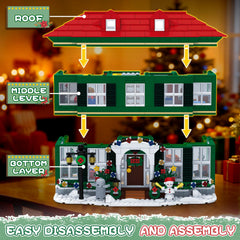 BBEUU Miniature village displayed on mantel for festive decor