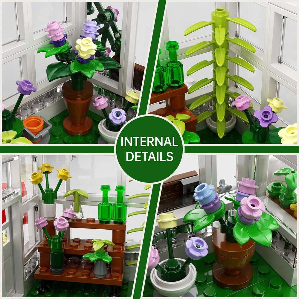 BBGTOY Greenhouse build exterior highlights realistic pots and garden details