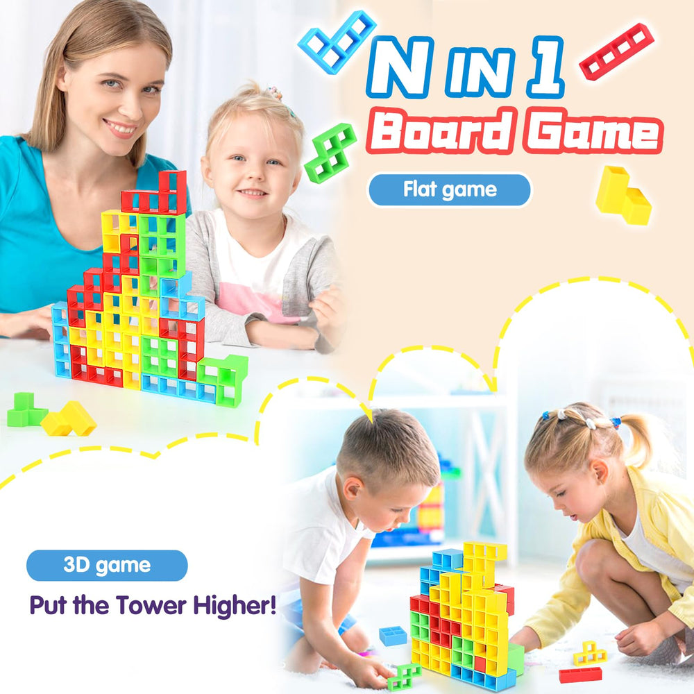 BBnote 96pcs Stack Game in action - teamwork and friendly competition for all ages.