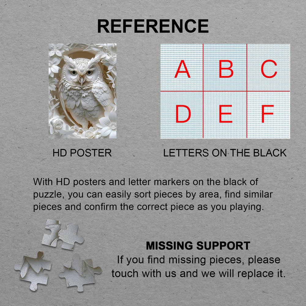 BBOLDIN 3D Owl Puzzle backing letters aid assembly and reduce confusion
